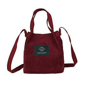 Women Corduroy Shoulder Shopping Bag Tote Package Crossbody Bags Satchel Handbag