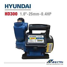 Máy bơm nước đa năng HYUNDAI HD300 | Công suất 300W | 25 mm/ 1 inch | Cột áp 30m - Cột hút 9m