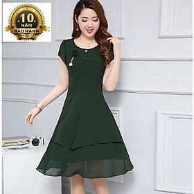 SALE - Đầm xòe voan chiffon đính hoa hồng MS278 – Có 4 màu