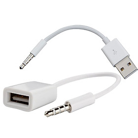 3.5mm Aux  to USB 2.0 Male Cable & 3.5mm Male to USB 2.0 Female Adapter