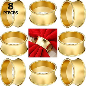 Bộ 8 chiếc nhẫn khăn ăn kim loại giá đỡ khăn ăn rhinestone khóa khăn ăn tinh tế cho đám cưới, bữa tối, tiệc tùng