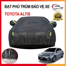 [TOYOTA ALTIS] Bạt Phủ Xe Ô Tô 3 Lớp Chất Liệu Polyester Cao Cấp Cho Xe TOYOTA ALTIS, Bạc Phủ Trùm Bảo Vệ Che Nắng, Chống Nóng, Che Mưa Tuyệt Đối 100%, Bạt Của Xưởng May Theo Kích Cỡ Xe Cam Kết Vừa Xe 100% Và Bảo Hành 2 Năm