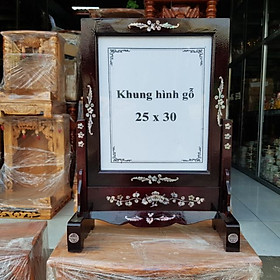 Mua Khung hình thờ gỗ tràm bông vàng cẩn màu đen