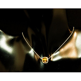 Dây Chuyền Đá Phong Thủy Hổ phách (Amber) Thiên Nhiên Mix Charm Bạc 925 DC002