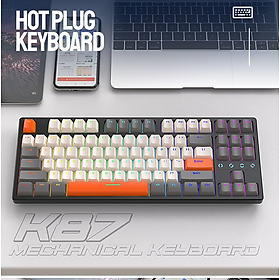Mua Bàn phím cơ CÓ DÂY K87 sử dụng RED SWITCH trang bị đèn led RGB và có hotswap có thể thay switch dễ dàng chuyên game dành cho game thủ