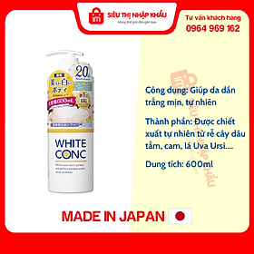 Sữa tắm trắng da số 1 Nhật Bản White Conc 600ml