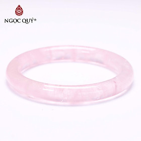 Vòng tay liền khối đá thạch anh hồng bản tròn mệnh hỏa. thổ - Ngọc Quý Gemstones