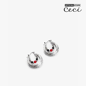 CECI - Khuyên tai nữ nhiều vòng phối chuỗi hạt độc đáo CC1-07000133
