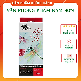 Bộ Màu Vẽ Nước Mont Marte 12/18 Màu x 12ml - Watercolour Paints Signature - PMHS0027/PMHS0048