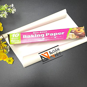 Mua  Dài 10mm  Hộp GIẤY NẾN  GIẤY NƯỚNG BÁNH chống dính CAO CẤP - Khổ lớn ngang 30 cm x dài 10m. giấy lót bánh. dụng cụ làm bánh chuyên nghiệp.