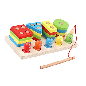 Wooden Sorter Stacking Toy Develop Fine Motor Skill for Toddlers Kids