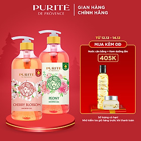 [Hàng Chính Hãng] Combo Sữa Tắm Purite Hoa Anh Đào 850ml/chai + Sữa Tắm Purite Hoa Mẫu Đơn 850ml/chai