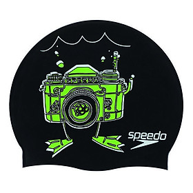 Nón Bơi Trẻ Em Speedo Silicon Junior Slogan Cap 808386A247 (Xanh Dương) 290519 (Size One Size)