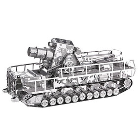 Mô hình thép 3D tự ráp cao cấp  xe tank Railway Gun