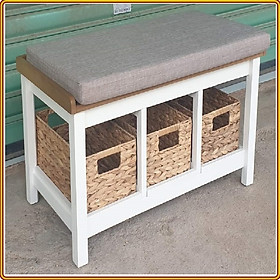 Mua Ghế ngồi phòng ăn Tundo gỗ thông kiểu băng lót nệm phối lục bình 78cm