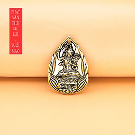 Dây chuyền mặt Phật Văn Thù Bồ Tát hoa sen bằng đồng - MV02