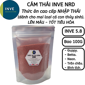 Bao 100G Cám Thái Inve 5/8 - 5.8 Thức ăn cá cảnh, cám cá lớn, cá 7 màu, cá betta, cá thủy sinh | Hingaostore
