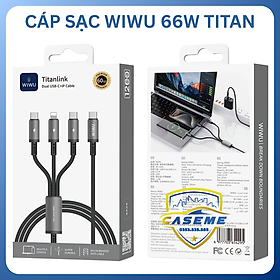 Mua Cáp Sạc 66W 3 Đầu USB C sang USB C + USB C + iP TITAN LINK Series Wi-C060 - Hàng Chính Hãng