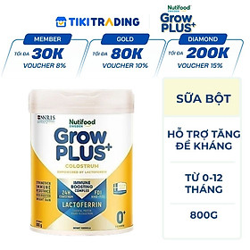 Sữa bột Nutifood Sweden GrowPLUS+ Colostrum Lactoferrin 0+ 800g