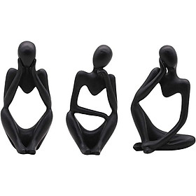Người tư tưởng Figurine, 3PCS Nhựa nhựa Tóm tắt Bộ trang trí tác phẩm điêu khắc được thực hiện bởi Hình trừu tượng Hand Hình trang trí trừu tượng