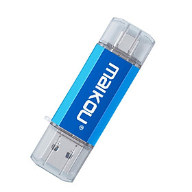 Portable 3 in 1 64GB USB 3.0 Flash Drive Type- USB Memory Stick Blue