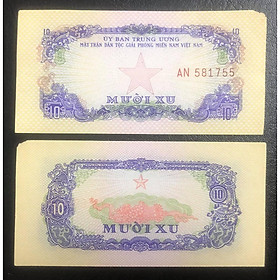 Mua 01 Tờ 10 xu mặt trận dân tộc giải phóng miền Nam  tiền cổ xưa Việt Nam thật 100% có kèm theo phơi đựng