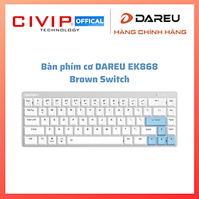 Bàn phím cơ Bluetooth Gaming DAREU EK868 Brown Switch - Hàng Chính Hãng