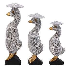Bộ 3 Vịt Trắng Đội Mũ