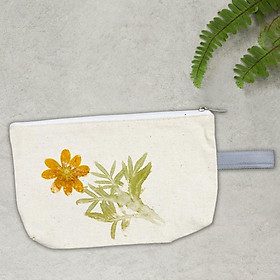 Túi Bút Vải Canvas In Hoa Lá Tươi - Saigon Zerowaste - Mẫu 1