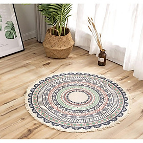 Mua Thảm tròn trang trí trải sàn tua rua 90cm