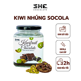 Kiwi nhúng socola - Hũ thủy tinh 120g - SHE Chocolate - Bổ sung năng lượng, đa dạng vị giác. Quà tặng sức khỏe, quà tặng người thân, dịp lễ, thích hợp ăn vặt