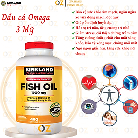 Omega 3 dầu cá Kirkland Signature Fish Oil Hỗ trợ sức khỏe não bộ, tim mạch, khớp, bổ mắt, làm đẹp da và tăng sức khỏe tổng thể  - OZ Slim Store