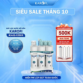 Mua  ĐỘC QUYỀN ONLINE - TẶNG BỘ LÕI  Máy lọc nước RO để gầm Karofi KAQ-UE03 - hệ 10 lõi  Màng RO 50 GPD  Bảo hành 36 Tháng - Hàng chính hãng