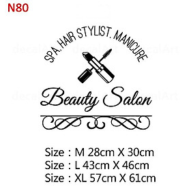 Decal Trang Trí Cửa Tiệm Nail - Spa - HairSalon - Nối