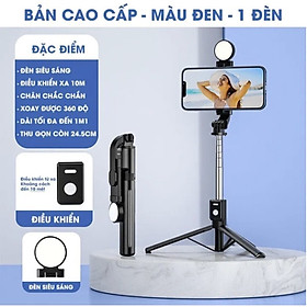 Mua Gậy chụp ảnh 3 chân điều khiển từ xa có đèn trợ sáng  quay vlog  livestream  kéo dài 1m1