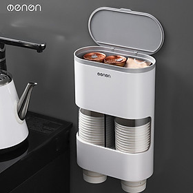 Kệ úp cốc giấy văn phòng OENON, Giá úp cốc thông mình có thêm ngăn đựng trà và caffe vô cùng tiện lợi