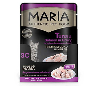 pate cho mèo Maria 70g/gói có 4 vị (cá hồi, cá thu, cá ngừ, thịt gà) - pate cho mèo con mèo sơ sinh trưởng thành - cá hồi & cá ngừ