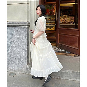 SET ÁO & CHÂN VÁY CÓ LÓT 2 MÀU Y HÌNH