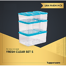 Bộ Hộp Trữ Mát Fresh Clear nhựa trong suốt (5 hộp) TUPPERWARE CHÍNH HÃNG