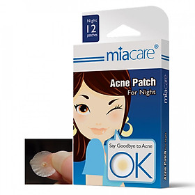 Hộp miếng dán trị mụn che khuyết điểm Miacare (12 miếng)