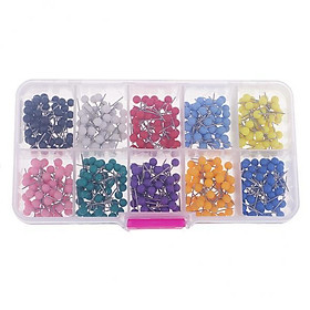 2-4pack Box of 500 Pieces Plastic Round Head Push Pins Office Drawing Pins Map
