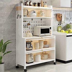 Tủ Bếp Đa Năng Nắp Đậy 5 Tầng Tối Ưu Không Gian Lưu Trữ Kệ Để Lò Vi Sóng Thông Minh