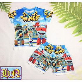 Bộ đồ bé trai hình đội bay siêu đẳng từ 10-43kg-chất liệu vải thun lạnh in 3d-giặt không vỡ hình - Hương Nhiên