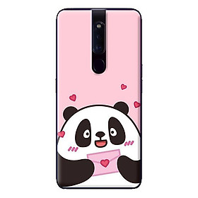 Ốp in cho Oppo F11 Pro Panda Nền Hồng - Hàng chính hãng