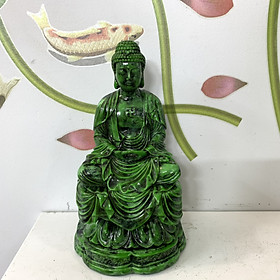 Mua  Phật A Di Đà  Tượng đá trang trí phòng thờ Đức Phật A Di Đà ngồi bắt thiền ấn trên tòa sen - Chiều Cao 20cm