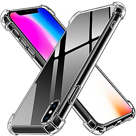 Ốp lưng cho iPhone 6 6s 7 8 Plus X XR XS Max 11 12 13 Pro Max Silicone dẻo Trong suốt Chống sốc