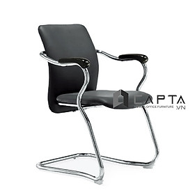 Mua Ghế phòng họp chân quỳ CV4189-P Ghế ngồi làm việc thân nệm PVC màu đen tay thép mạ chrome ốp gỗ sơn đen