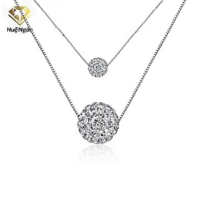 Dây chuyền bạc Ý 925 Huệ Ngân - Bồ công anh 2 tâng xinh xắn PP1205