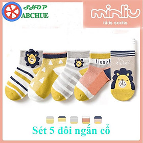 Tất Vớ Trẻ Em Minliu họa tiết đáng yêu Cho Bé Từ 1 12 Tuổi Chất Cotton Set