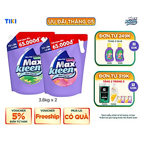 Combo Túi Nước Giặt Xả MaxKleen 3.8kg Vườn Sớm mai  Túi Nước Giặt Xả MaxKleen 3.8kg Huyền DiệuHoa Nắng -  Hoa Nắng 3.8kg